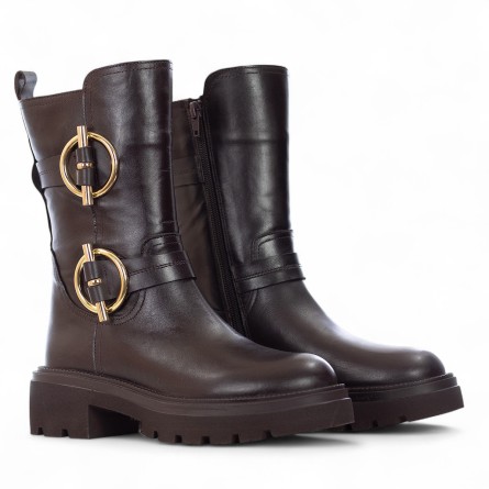 ALBANO - Bota de piel con hebillas ornamentales ALBANO - Bota de piel con hebillas ornamentales