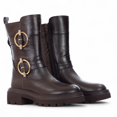 ALBANO - Bota de piel con hebillas ornamentales