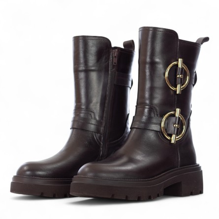 ALBANO - Stivale in pelle con fibbie ornamentali