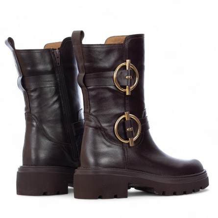 ALBANO - Bota de piel con hebillas ornamentales ALBANO - Bota de piel con hebillas ornamentales