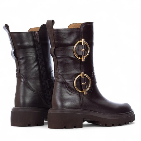 ALBANO - Bota de piel con hebillas ornamentales