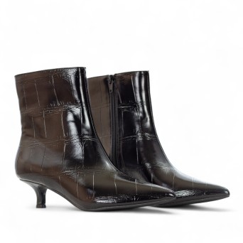 EXÉ - Printed faux leather ankle boot with zipper 2