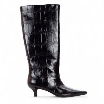 EXÉ - Printed faux leather boot with zipper