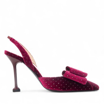 G.P. BOLOGNA - Décolleté in velluto con mini pois e fiocco