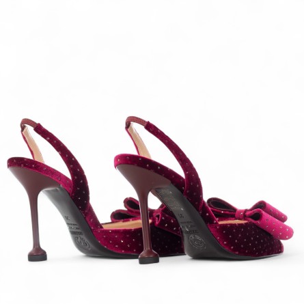 G.P. BOLOGNA - Décolleté in velluto nero con mini pois e fiocco G.P. BOLOGNA - Décolleté in velluto nero con mini pois e fiocco