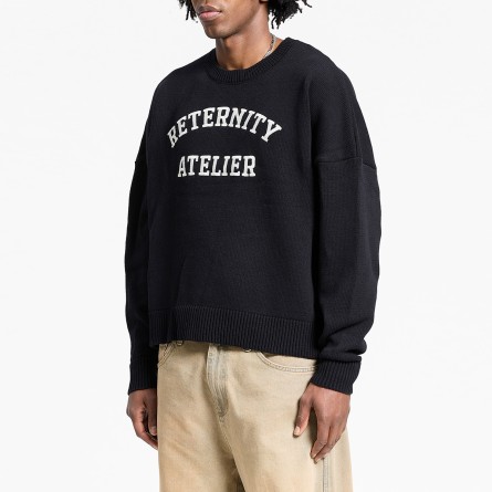 RETERNITY - Pull en maille avec logo Événie - Couleur: Noir,Taille: L