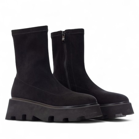 UMA PARKER - Eco Suede Ankle Boot with Zip