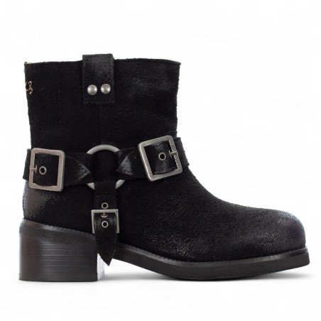 CORAL BLUE - Tronchetto in Camoscio vintage