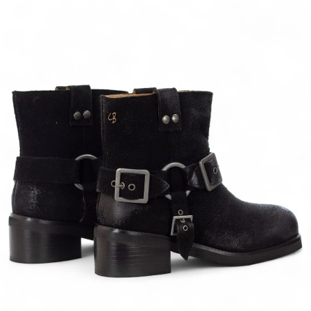 CORAL BLUE - Tronchetto in Camoscio vintage