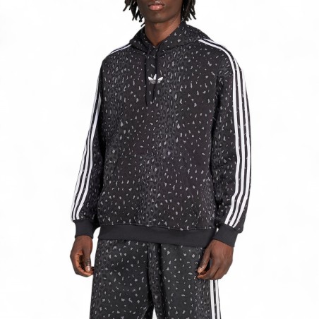 ADIDAS ORIGINALS - Felpa con cappuccio Leo All Over Print Loose