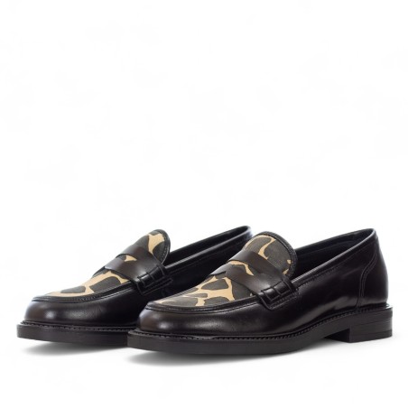 CARMENS PADOVA - Mocassino in pelle e pony hair animalier