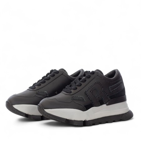 RUCOLINE - Baskets en cuir avec logo