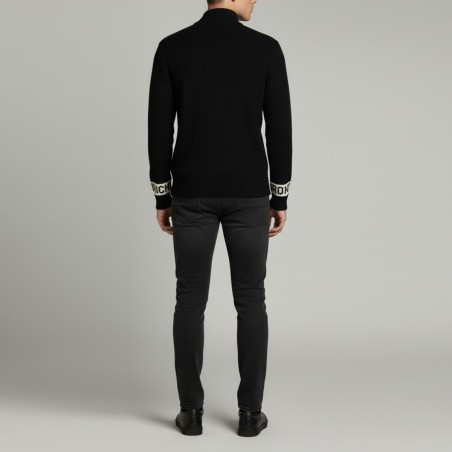 JOHN RICHMOND - Cardigan con logo lettering su maniche e zip