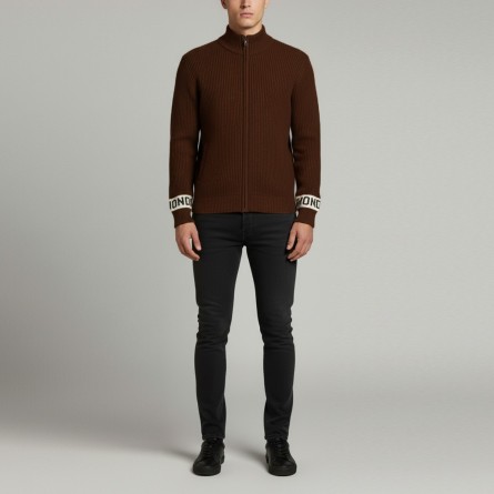 JOHN RICHMOND - Cardigan con logo lettering su maniche e zip