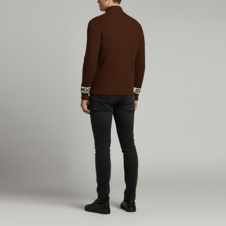 JOHN RICHMOND - Cardigan avec logo en lettres sur les manches et fermeture éclair - Couleur: Marron,Taille: L