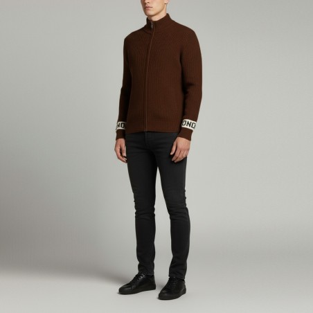 JOHN RICHMOND - Cardigan con logo lettering su maniche e zip