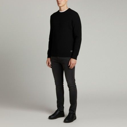 JOHN RICHMOND - Pull avec logo et rayures - Couleur: Noir,Taille: S