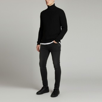JOHN RICHMOND - Turtleneck with logo patch and stripe detail 2