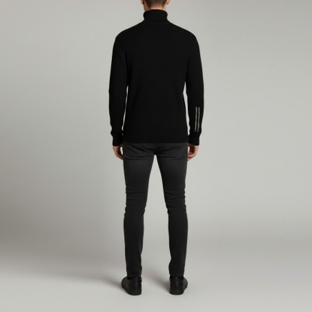 JOHN RICHMOND - Dolcevita con patch logo e dettaglio strisce