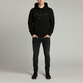 JOHN RICHMOND - Felpa con cappuccio e logo in cotone