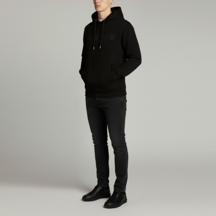 JOHN RICHMOND - Felpa con cappuccio e logo in cotone