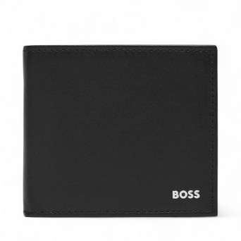 HUGO BOSS - Cartera de piel lisa con logotipo