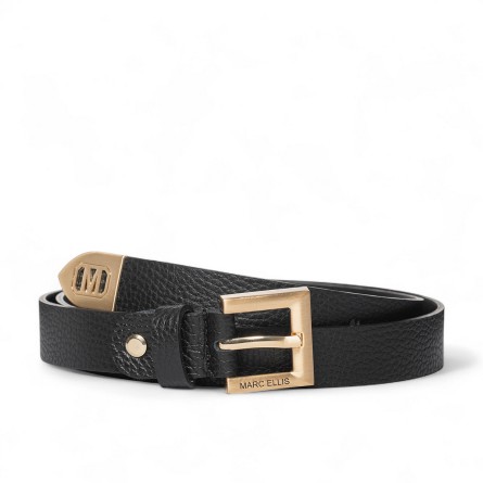MARC ELLIS - Genuine leather belt with logo engraved on buckle