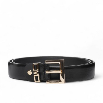 MARC ELLIS - Ceinture en cuir véritable avec logo gravé sur la boucle