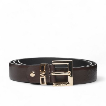 MARC ELLIS - Ceinture en cuir véritable avec logo gravé sur la boucle