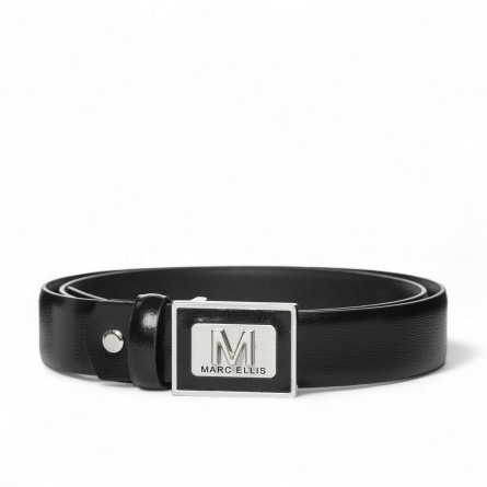 MARC ELLIS - Genuine leather belt with metal logo plaque