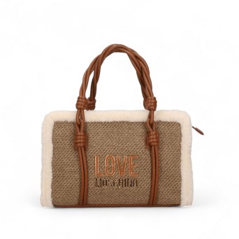 LOVE MOSCHINO - Mini sac à main à effet matelassé avec logo