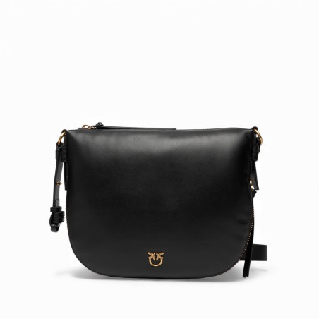 PINKO - Medium hobo shoulder bag with Love Birds logo