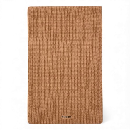 PINKO - Wool blend scarf with logo patch