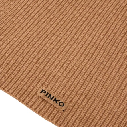 PINKO - Wool blend scarf with logo patch