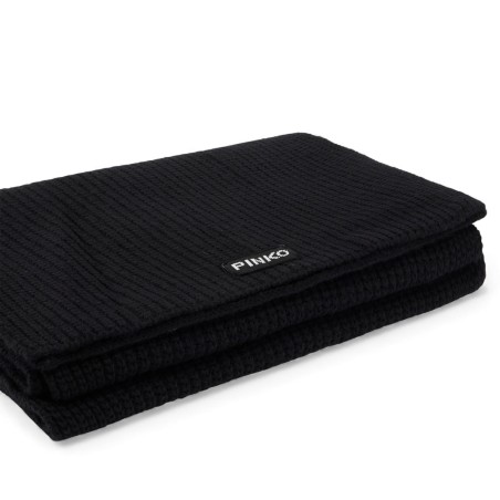 PINKO - Sciarpa in misto lana con patch logo