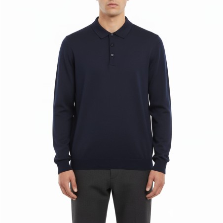 BOTTEGA CINQUE - Wool blend long-sleeved polo shirt