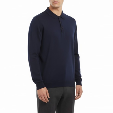 BOTTEGA CINQUE - Langärmeliges Poloshirt aus Wollmischung