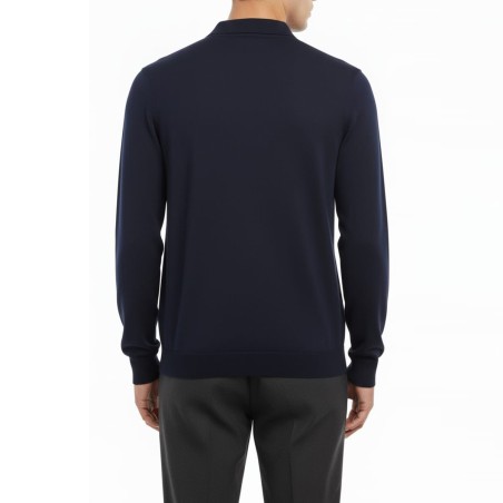 BOTTEGA CINQUE - Wool blend long-sleeved polo shirt