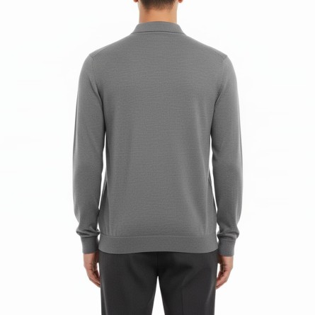 BOTTEGA CINQUE - Wool blend long-sleeved polo shirt