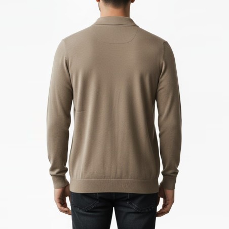 BOTTEGA CINQUE - Wool blend long-sleeved polo shirt