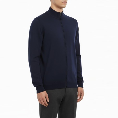 BOTTEGA CINQUE - Cardigan con zip in misto lana