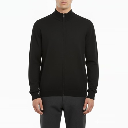 BOTTEGA CINQUE - Cardigan con zip in misto lana