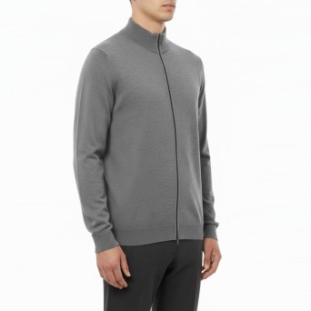 BOTTEGA CINQUE - Cardigan con zip in misto lana 2