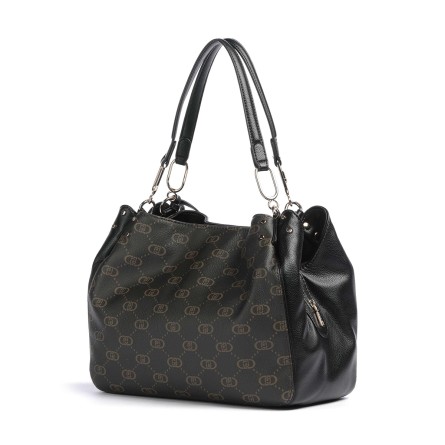 LIU JO - Sac tote avec logo monogrammé sur toute la surface - Couleur: Noir,Taille: TU