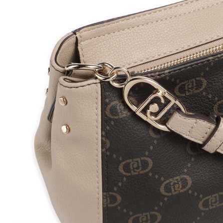 LIU JO - Bolso bandolera de piel sintética con logotipo monograma integral
