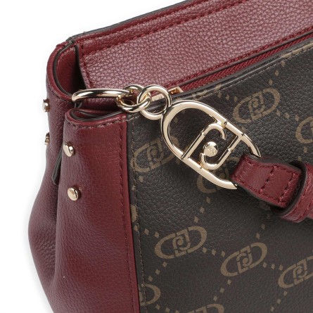 LIU JO - Sac à bandoulière en faux cuir avec logo monogramme sur tout le corps