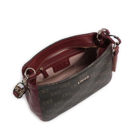 LIU JO - Sac à bandoulière en faux cuir avec logo monogramme sur tout le corps