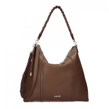 LIU JO - Faux leather shoulder bag with logo