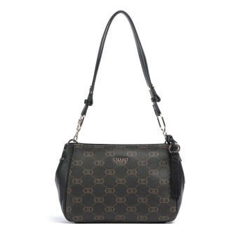 LIU JO - Borsa a spalla in ecopelle con logo monogramma all over