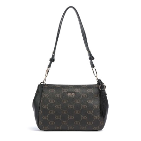 LIU JO - Borsa a spalla in ecopelle con logo monogramma all over